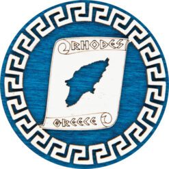 Ξύλινο μαγνητάκι  Μαίανδρος - χάρτης - στρογγυλό