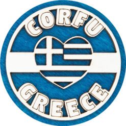 Ξύλινο μαγνητάκι  Στρογγυλό σημαία καρδία